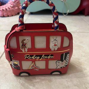 Radley london the anniversary minis small zip top grab bag purse british red